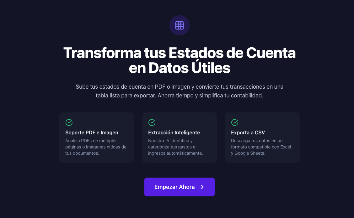 Bank Statement PDF to Excel